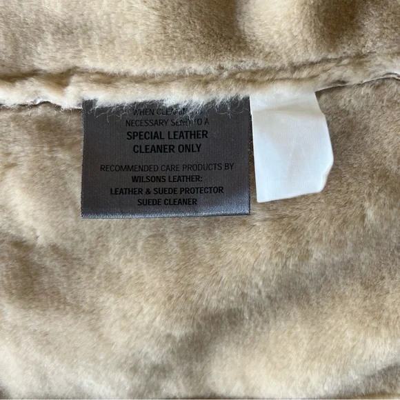 Wilsons Leather Vintage Tan Penny Suede Coat with Faux Fur Trim - Picture 8 of 9